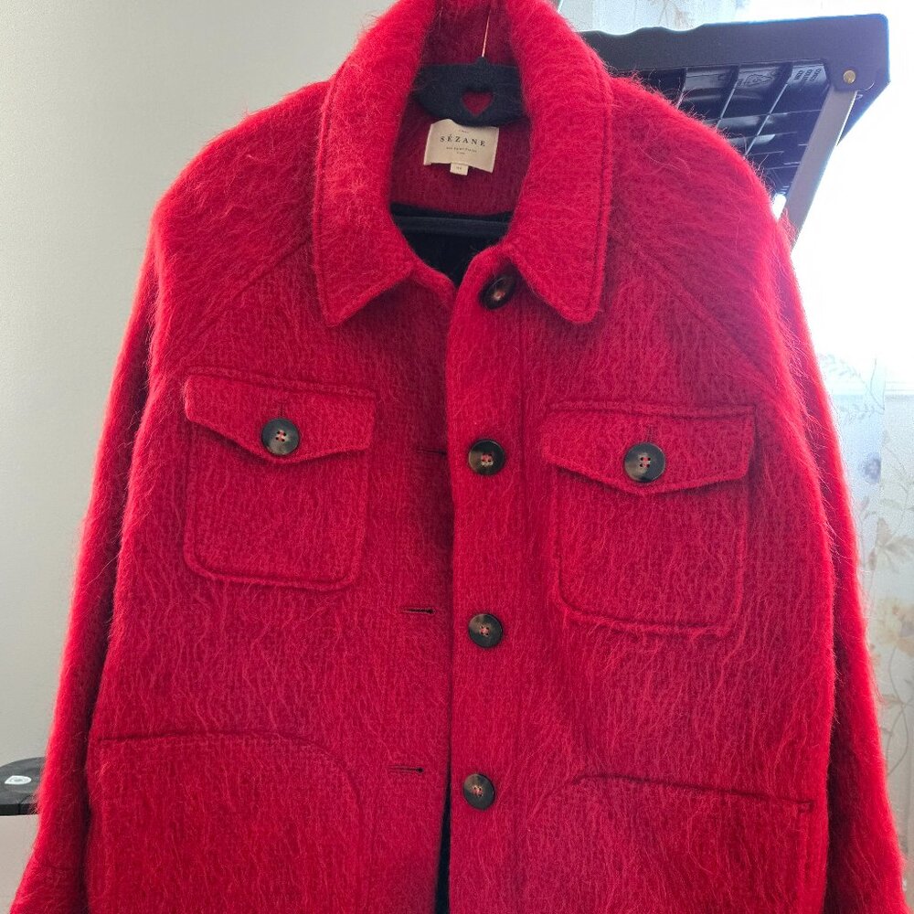 Sezane Alda Coat Rouge - Size 34